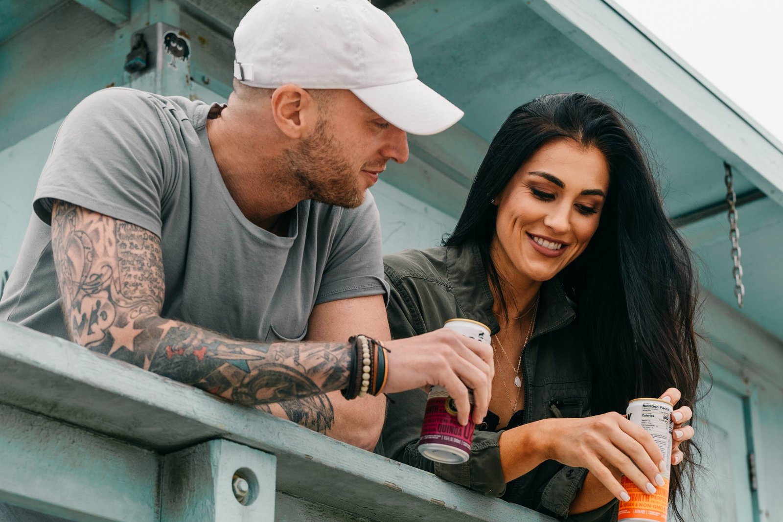 Man and woman flirting in summer