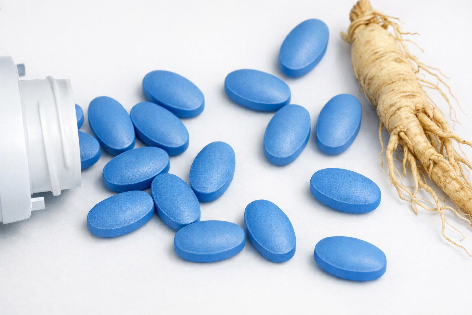 Potency medication: blue pill and ginseng root